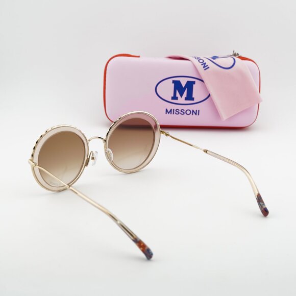 Missoni MIS 0033/S 05BD HA Sunglasses Gold/Sand Round Frame, Brown Lenses main image 5